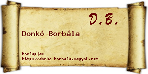 Donkó Borbála névjegykártya