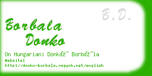 borbala donko business card